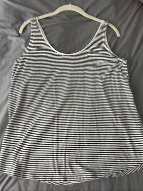 Old Navy Black and White Striped Tank Top